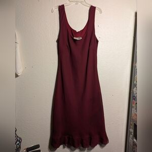 Jonathan Martin Elegant Burgundy Sleeveless Dress Size 13 Pre-owned
